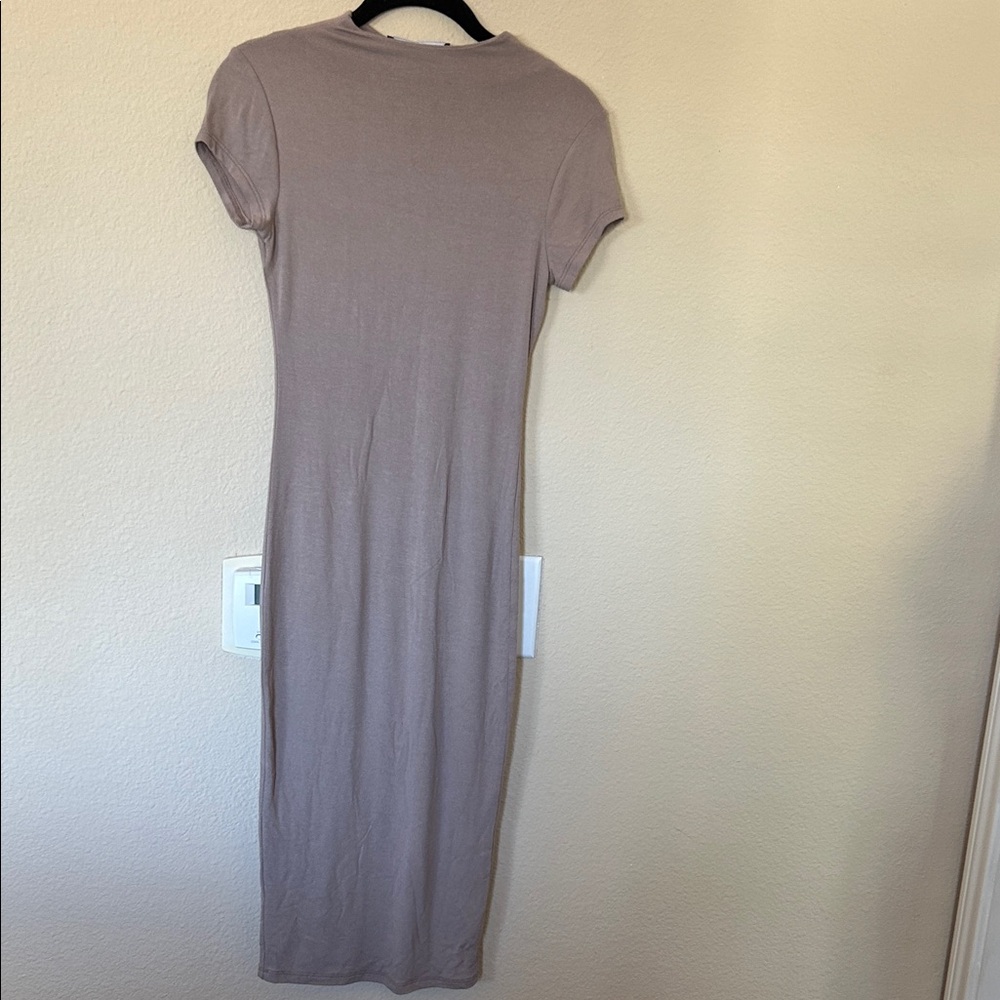 NWT Naked Wardrobe Taupe Midi Dress Medium